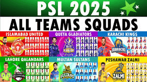 PSL 2025 Squad List Full Team Players & Updated Lineups