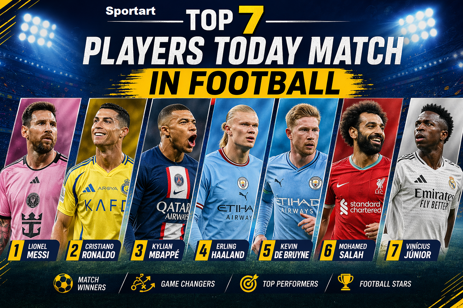 Top 7 Players Today Match In Football Best Performers to Watch