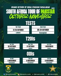 Pak Vs South Africa Series 2025