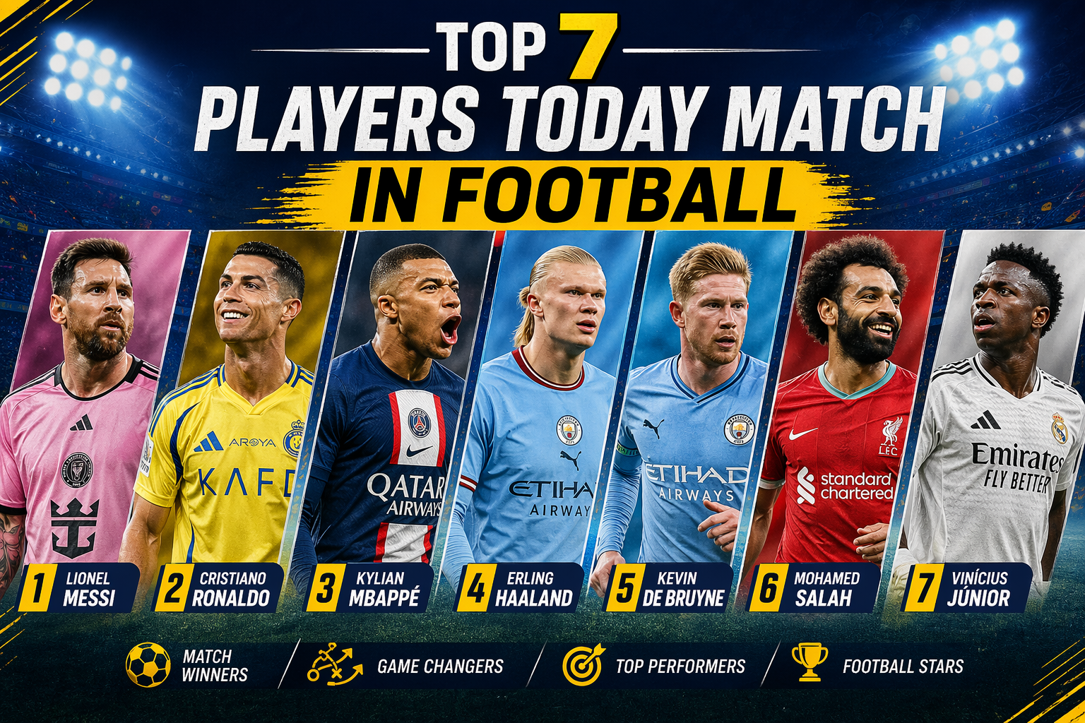 Top 7 Players Today Match In Football Best Performers to Watch